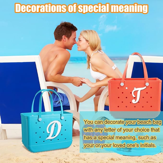 Mity rain Letter Charms for Bogg Bag，Alphabet Lettering Accessories Charms Compatible with Bogg Bag Original All Models, Insert Decorative Letter for Handbag Beach Tote Bag H
