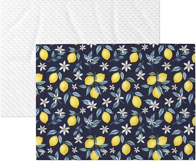 Reversible Dog Blanket for Beds Couches, Citrus Fruit Flower Lemon Green, Double Sided Cat Blanket with Textured Dot Feel and Smooth Feel for Seasonal Comfort All Year