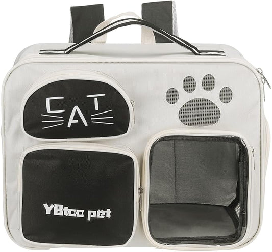 Cat Backpack Carrier, Breathable Dog Carrier Pet Supplies for Cats or Small Dogs Puppies, Intended for Hiking/Camping/Traveling (Black, 16"x10"x12")