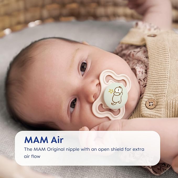 MAM Variety Pack Baby Pacifier, Includes 3 Types of Pacifiers, Nipple Shape Helps Promote Healthy Oral Development,0-6 Months, Unisex, 3 Count (Pack of 1)