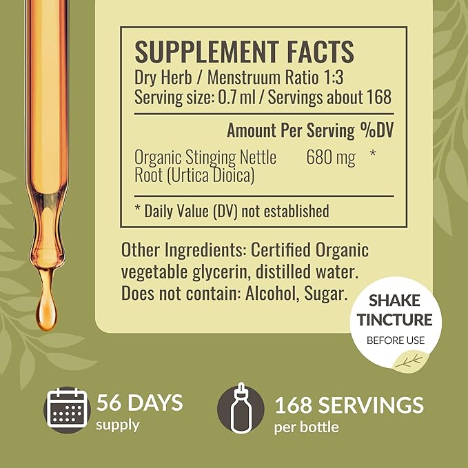 HERBAMAMA Herbal Liquid Drops Kit - Bundle of Stinging Nettle & Turmeric Curcumin Tincture 4 fl oz - Vegan, Non-GMO, Sugar & Alcohol-Free - 2 Pack