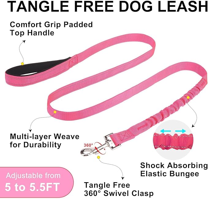 BEAUTYZOO Dog Harness for Small Dogs, No Pull Dog Harness and Leash Set, Soft Escape Proof Puppy Vest Harness with Handle, Reflective Lightweight Step in Harness for Girl Boy Dogs, Pink S