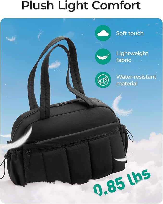 BAGSMART Duffle Bag for Travel, Gym Bag for Women, Weekender Carry on Bag | PVC Wet Pocket, Airline Approved Personal Carry-on Size, Fits Under-seat, One Bag for Gym, Travel, Hospital, Overnight