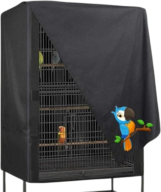 Bird Cage Cover, Large Bird Cage Covers for Night, Waterproof Parrot Cage Protector Covers, Good Night birdcages Covers for Parrot House, Black, 4 Sizes