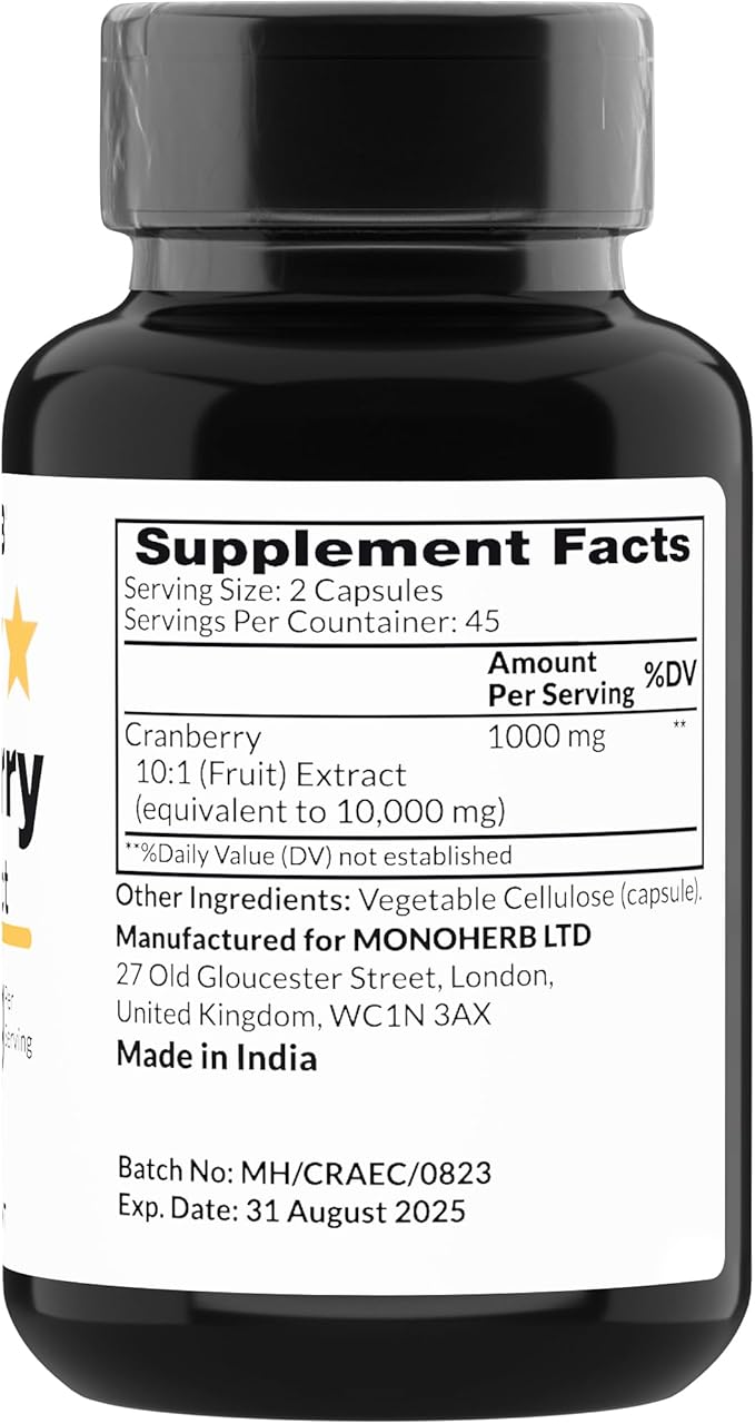 Cranberry Extract 1000 mg - 90 Vegetarian Capsules