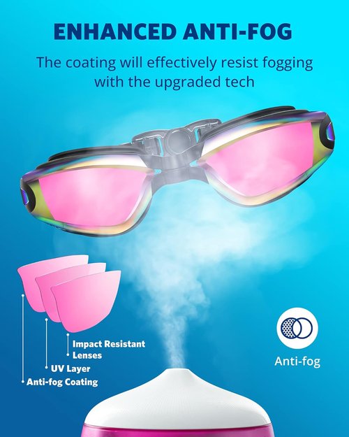 Aegend Swim Goggles - Leak-Proof Design for Adults & Youth | 2 Pack in Stylish Colors