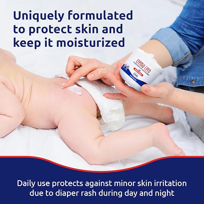 Crema Cero Diaper Rash Cream for Baby With Zinc Oxide – High-Strength Diaper Cream for Quick Relief and Protection – Hydrating and Soothing Baby Balm – 3.9oz