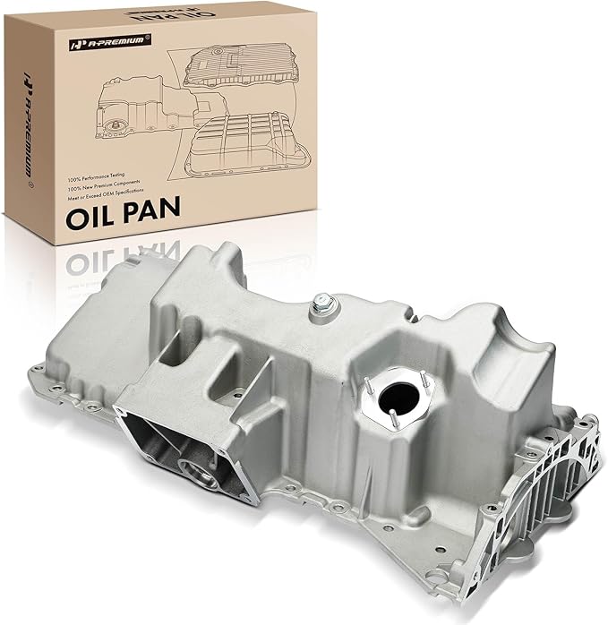 A-Premium Engine Oil Pan Sump with Drain Plug Compatible with BMW X5 2014-2018, X6 2015-2019, 3.0L, GAS