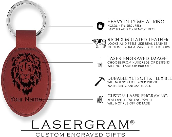 LaserGram Oval Keychain, Disc Golf, Personalized Engraving Included
