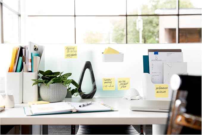 Post-it 100% Recycled Super Sticky Notes, 3 x 3 in, Canary Yellow, 5 Pads