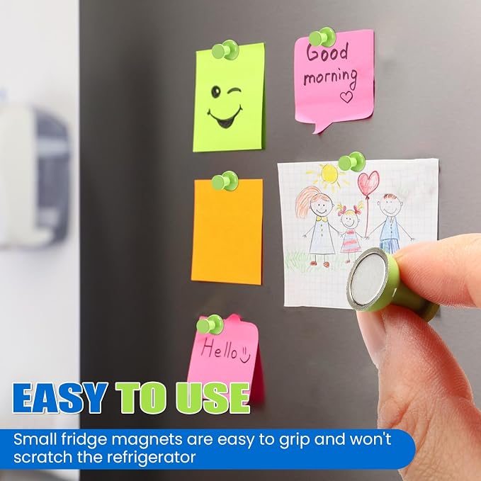 LOVIMAG Fridge Magnets 20Pcs, Magnet for Refrigerator Whiteboard, Green | Small Strong Neodymium Metal Cute Push Pin for Classroom, Kitchen, Accessories Decorative, Office, Calendar