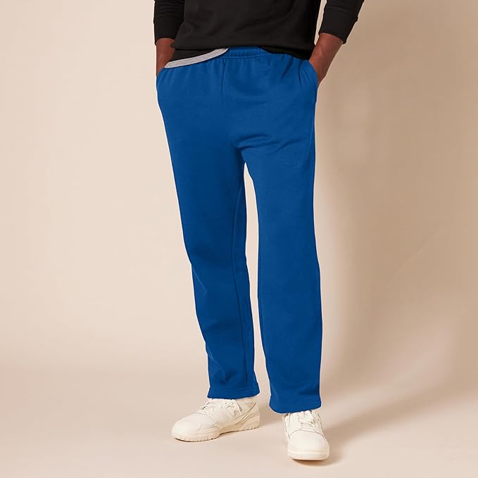 Amazon Essentials Men's Relaxed Straight Leg Fleece Open Bottom Sweatpant (Available in Big & Tall)