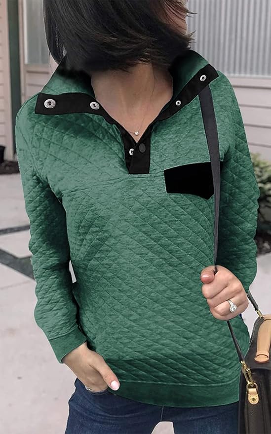 BTFBM Women Fashion Quilted Pattern Lightweight Zipper Long Sleeve Plain Casual Ladies Sweatshirts Pullovers Shirts Tops