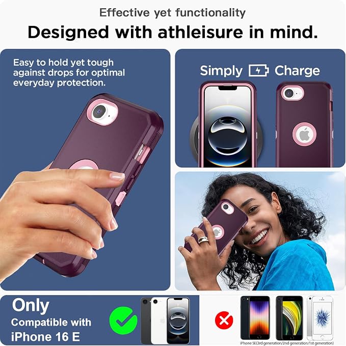 AICase for iPhone 17e/iPhone 16e Case 2026,Heavy Duty Drop Protection Full Body Rugged Shockproof/Drop Proof/Dust Proof Military Protective Tough Durable Cell Phone Cover for iPhone 17e/16e 6.1_4