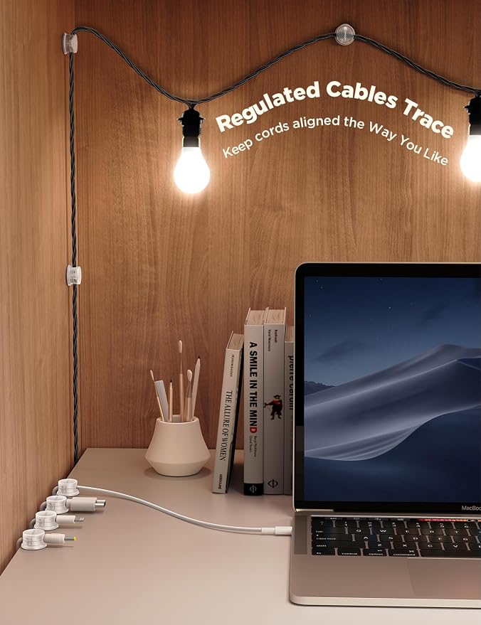 JOYROOM 9 Pack Magnetic Cable Clips, Cord Organizer Adhesive Wire Holder | Home Nightstand Office Desk Accessories, Car Wall Organization, Phone Charger Cord Holder Management, Cable Smooth Adjustable