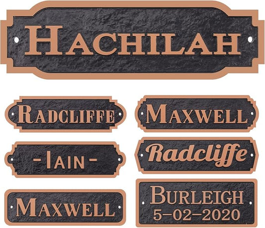 Acrylic Horse Stall Name Plate, 2.4" x 8" Personalized Stall Signs, UV Protected, Custom Pet Name Sign, All Weather Adhesive, Mounting (Antique Copper, Style 2)