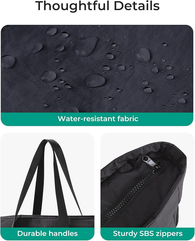 BAGSMART Tote Bag for Women, Tote Bag with Zipper Work Tote with Compartments Nurse Shoulder Hanbag for Travel, Gym
