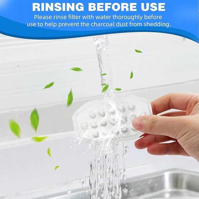 Cat Water Fountain Filters Pre-Filter Sponges for 3.2L/108oz Automatic Pet Fountain Dog Water Fountain (12 Filters& 12 Sponges)