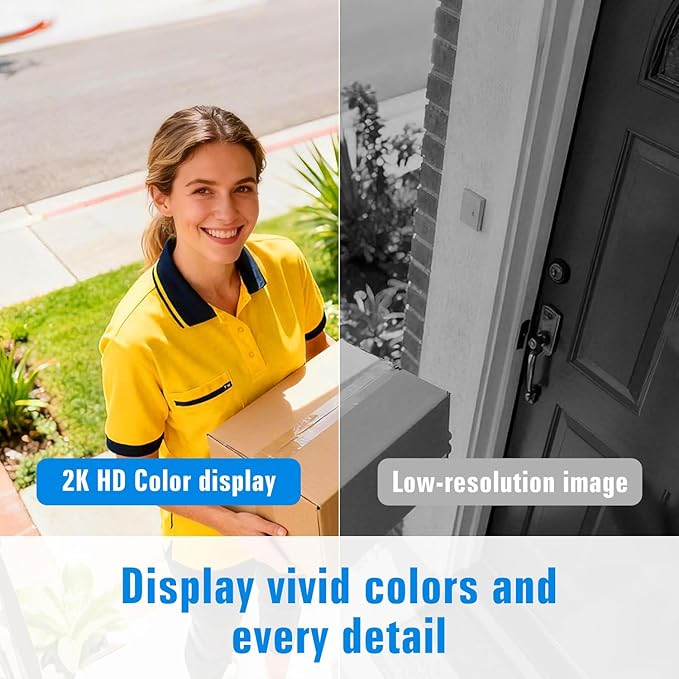 Security Cameras Wireless Outdoor, 2K Cameras for Home Security with Color Night Vision, SD/Cloud Storage,Longer Battery Life, Weatherproof, AI Motion Detection, Spotlight Siren Alarm