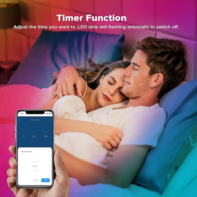 BTF-LIGHTING FCOB WS2811 IC RGB COB LED Strip 9.8FT Chasing Color Tape Light Kit DC24V 630LED/m 10mm Width Dream Color Bluetooth Sync Music Controller for Bedroom, Party, Christmas DecorWhite PCB