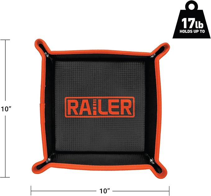 Railer MagMat Tray – Magnetic Tool Mat & Parts Tray – 10x10 Flexible Magnetic Mat Holds 17 lbs – Heavy Duty Magnet Pad for Mechanics – Non-Slip Magnetic Work Mat & Tool Pad for Auto Repair