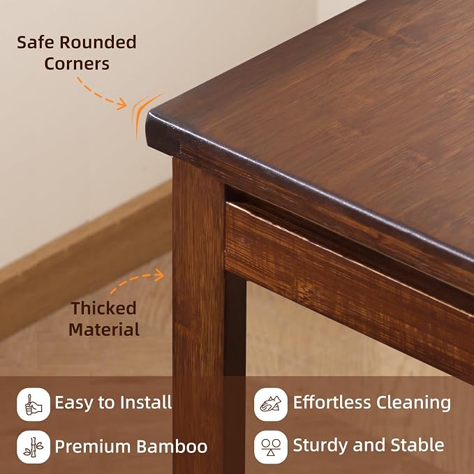 Bamboo Folding Desk with Storage, Foldable Desk for Small Spaces, Brown | Space-Saving Computer Desk with Storage, Compact Size, Writing Study Table for Home Office, Bedroom, Dorm, Apartment