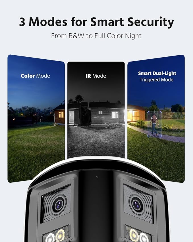 ANNKE FCD800 4K 8MP Dual-Lens PoE Security Camera, 180��Panoramic View, Smart Light Color Night Vision, Two-Way Audio, Light&Sound Alarm, AI Human/Vehicle Motion Detection, IP67 Weatherproof