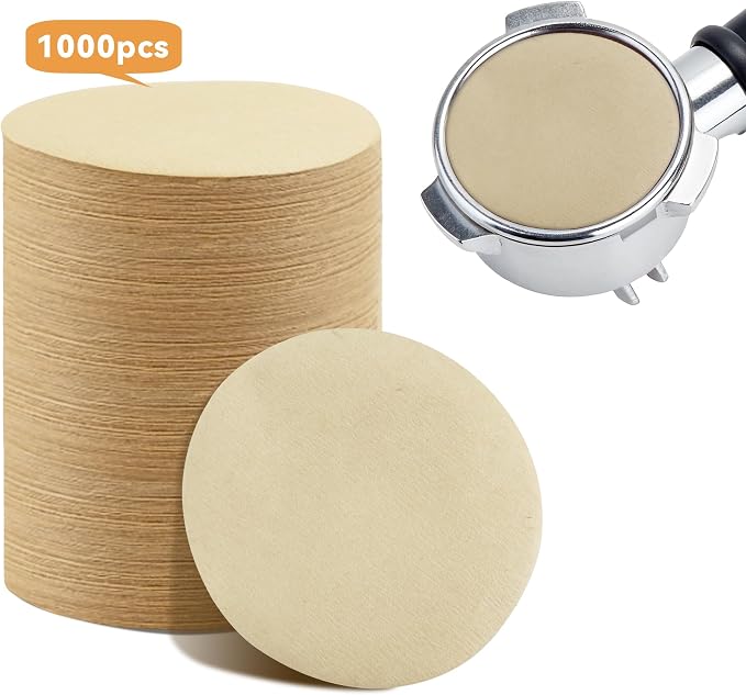 1000 Pcs Round Espresso Filter Paper for 58mm Puck Screen, 58mm Portafilter | Unbleached Disposable Coffee Filter Paper, Tear-Resistant, Convenient Accessibility, Less Residue Buildup, Daily Affordable