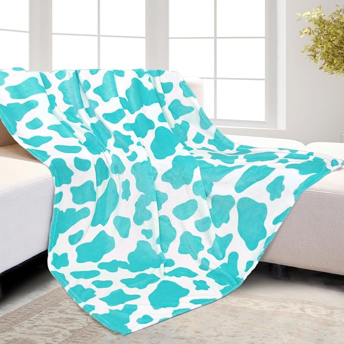 HSEEC Blue Throw Blanket for Bed - Lightweight Soft Fleece Blanket Throws for Couch, Fuzzy Cozy Bedding Decor for Girls Bedroom, Living Rome, All Seasons - Light Teal Blue Gifts for Women 60" x 80"