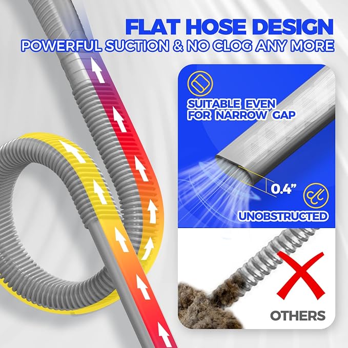 Holikme Dryer Vent Cleaner Kit – Gray Lint Vacuum Attachment | Dryer Vent Vacuum Hose Replacement Parts Reach Deep Inside Vents - Remove Hidden Lint, Speed Drying & Reduce Fire Risk