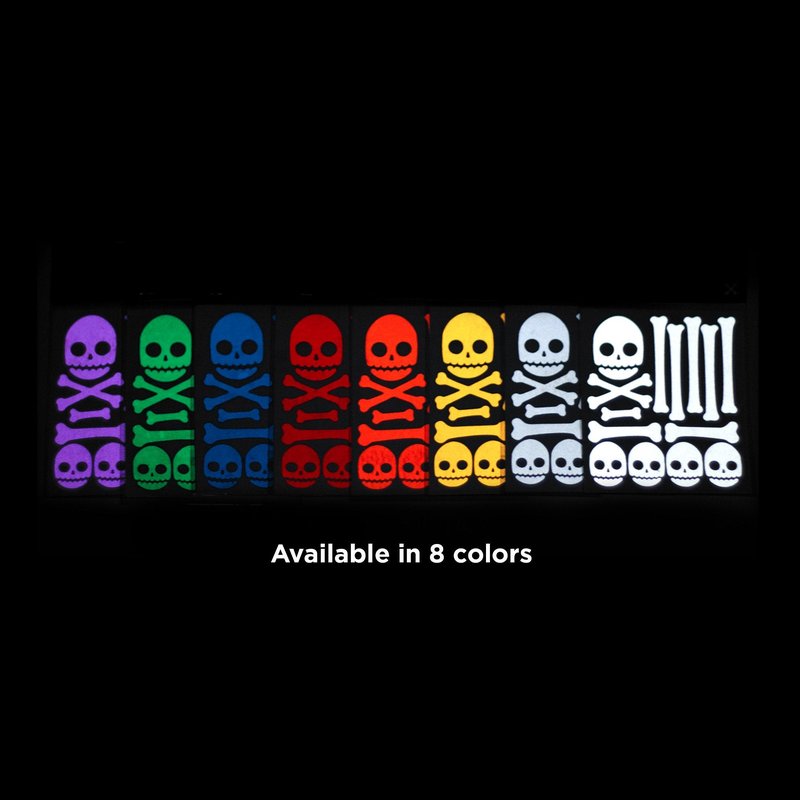 RydeSafe Reflective Decals Skull & Bones Kit, Black