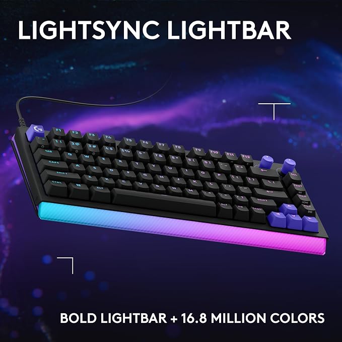Logitech G512 X 75 TMR + Linear Switch Mechanical Gaming Keyboard - Black | Hot-Swappable 9x TMR Rapid Trigger + Linear Mechanical Switches, Gasket, PBT Keycaps, <8K, LIGHTSYNC RGB, for PC & Mac