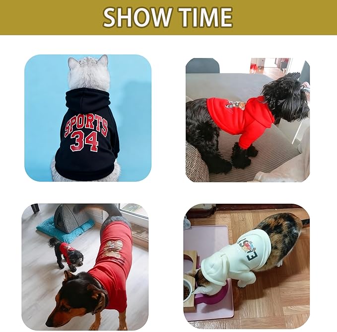 Custom Dog Hoodie, Personalized Sweatshirt with Photo Text Name Logo, Customized Hooded Sweater for Small Medium Large Dogs & Cats (Black, XXXXX-Large)