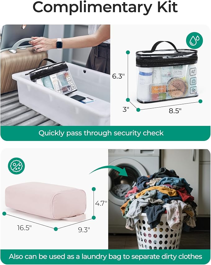 BAGSMART Duffle Bag for Travel, Gym Bag for Women, Weekender Carry on Bag | PVC Wet Pocket, Airline Approved Personal Carry-on Size, Fits Under-seat, One Bag for Gym, Travel, Hospital, Overnight