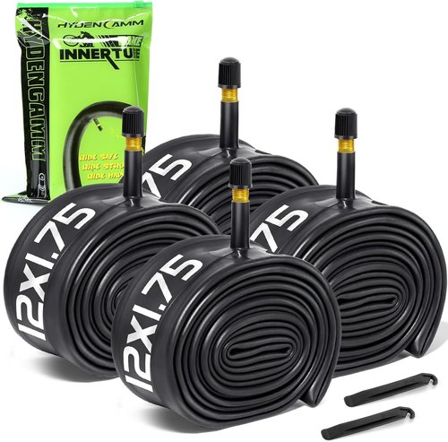 Bike Tubes 4-Pack by [Brand Name] | Durable 12''-29'' Sizes with 32mm Schrader Valve & Tire Levers