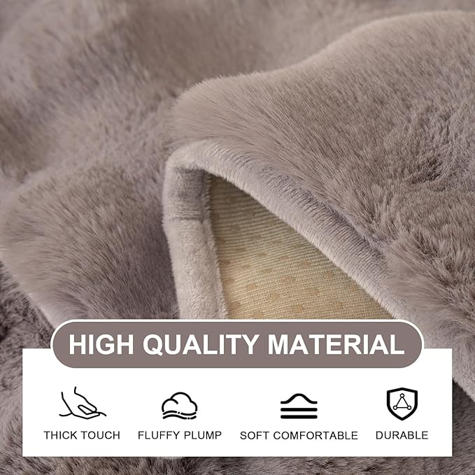 Couch Covers For Dogs,Funny Fuzzy Pet Couch Cover,Plush Solid Colour Non-Slip Couch Cover,Big Dog Bed Blanket, Washable Soft Plush Throw Protector For Bed Couch Car Sofa (35.43x47.24in, Dark Grey)