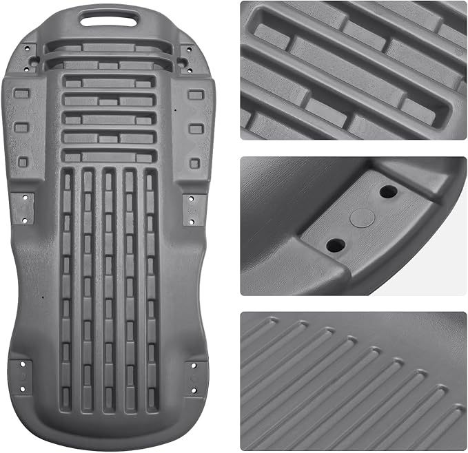 DNA Motoring 38 Inches Low Profile Plastic Rolling Garage Shop Floor Creeper with Side Pockets & 6pcs Casters, Black, TOOLS-00392