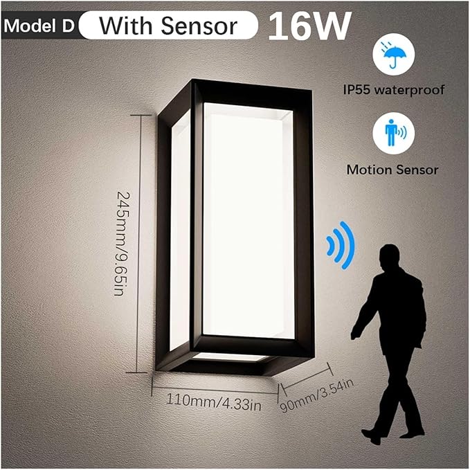 Long Wall Light, LED Wall Lamp Motion Sensor Waterproof Led Lights Wall Light Indoor Outdoor Wall Panels for Home Corridor Lighting,Bedroom Bedside Licht(Warm White,C with Sensor)