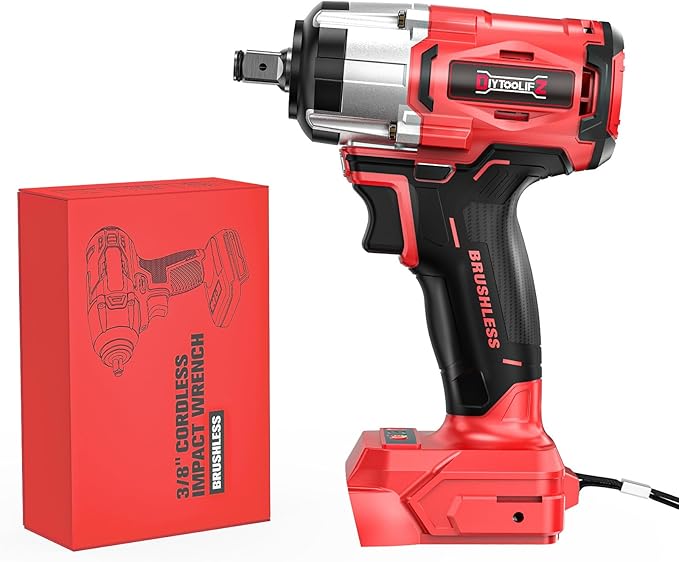 Cordless Impact Wrench 1/2 inch for Milwaukee 18v Battery (Bare Tool), 300 FT-LBS(400 N.m) Brushless Impact Driver, Portable Electric Impact Gun with LED Work Light, Variable Speeds, 3-Speed Control
