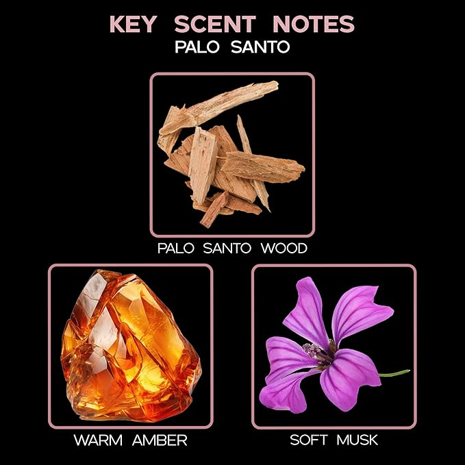 LOVSPA Palo Santo Diffuser Oil - Luxury Essential Oils for Diffuser Refill & Air Freshener Room Spray - Long-Lasting & Natural Home Fragrance, Scented Oil for Diffusers, USA Made, 4oz