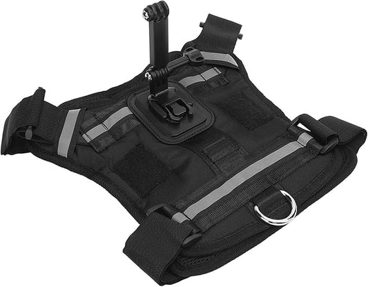 Action Camera Dog Harness Mount, Nylon Pet Harness Vest with Adjustable Straps, Chest & Back Fixation for Large Medium Small Dogs 835kg, Compatibility for Recording