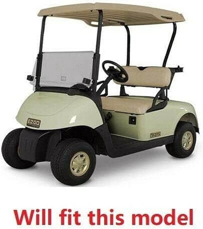Huskey 4PCS Golf Cart Front/Rear Seat Covers for EZGO RXV 2008-UP G&E Models Custom Two-Tone Black/Red Diamond Stitching with Red Piping, Marine Grade Vinyl Material, Staple on Design