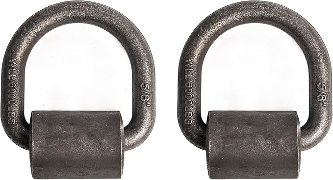 Hi Gear 5/8-inch 18000 Lbs Load Capacity Weld-on Flip D-Ring Anchor Flatbed Truck Trailer Ratchet Strap Cargo Tie Down (2)