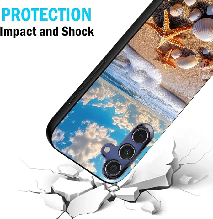 Designed for Galaxy S25 FE Phone Case,Slim Silicone Shockproof Protective Case for Galaxy S25 FE 6.7 inch,Beach Shell