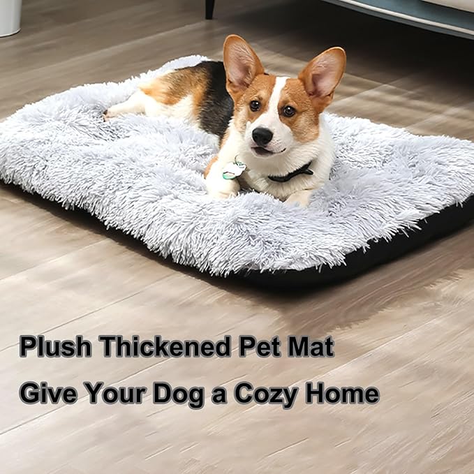 Dog Crate Mat, Dog Bed for Large Dogs, Comfy Fluffy Kennel Pad Anti-Slip for Dog beds & Furniture, Quilted Dog Bed for Pets for Medium/Small Dogs Cats (Color : Brown 2, Size : 30x21)