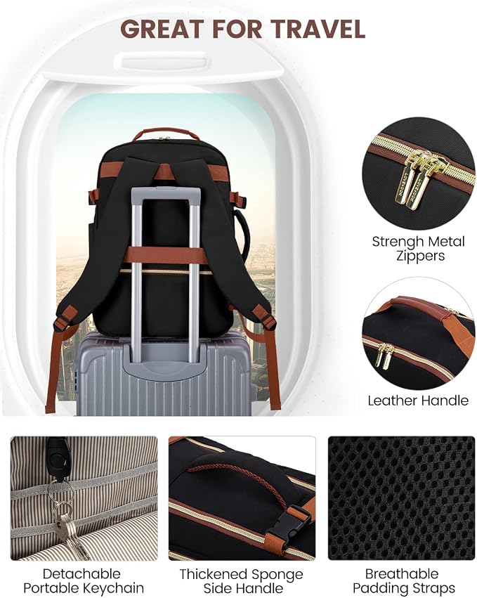 LOVEVOOK 40L Travel Backpack for Women & Men, Airline Approved Carry On Luggage with 3 Packing Cubes, TSA Overnight Bags, Waterproof Personal Item Bag, Weekender Essentials Backpacks fits 17" Laptop