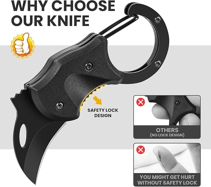 FUNBRO 2 Pack Small Pocket Knife Gifts for Men & Women | Folding Box Cutter, Birthday & Christmas Stocking Stuffers Gifts for Wife Husband Dad Mom (Black & Red)