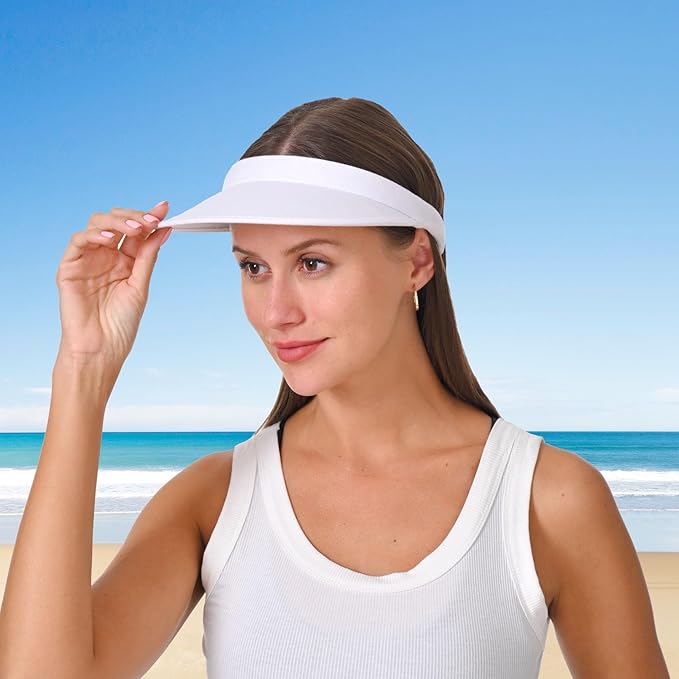 2 Pack Sun Visor Hats Women Men Clip On Wide Brim Visors Hat Outdoor Sports Golf Beach Travel Tennis Caps