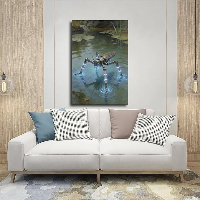 Framed Modern Sci Fi Wall Art for Living Room And Studio Futuristic Minimalist Decor 16x24inch(40x60cm)