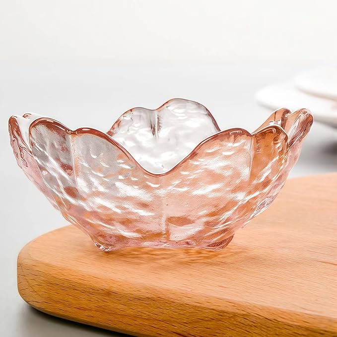 Amber Crystal Flower Jewelry Ring Dish, Clear Trinket Bowl, Cute Nightstand Decor Ring Holder for Women, Home Decor Gifts for Women, Wedding, Birthday, Mother's Day